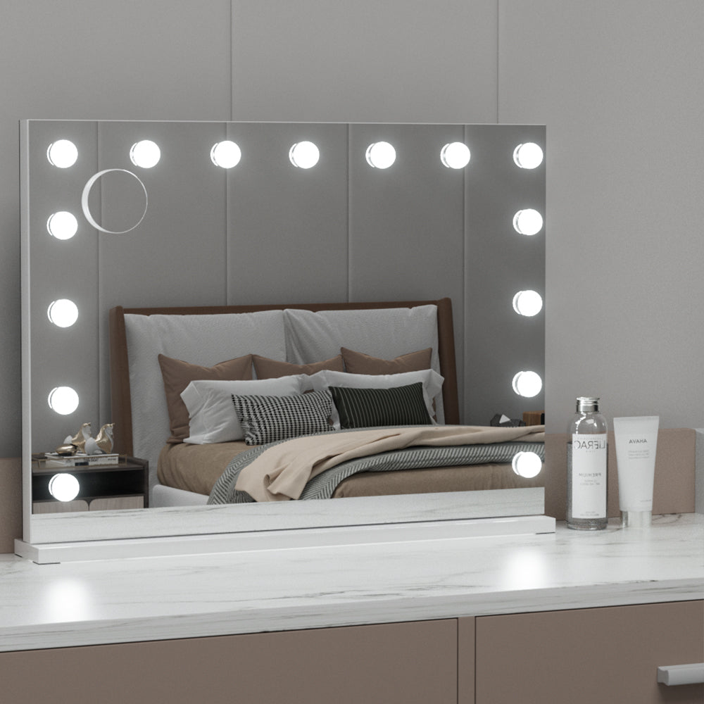 Bluetooth Makeup Mirror 80X58cm Hollywood with Light 18 LED