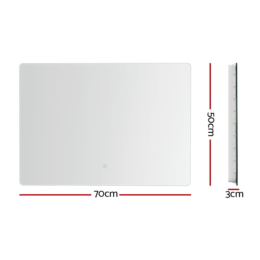 Wall Mirror 70X50cm with LED Light Bathroom Home Decor Rectangle