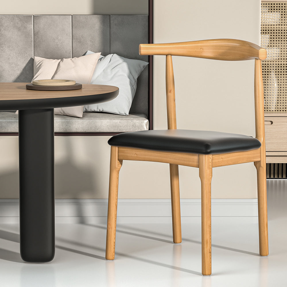 Bert Wishbone Style Dining Chair Pine & Black