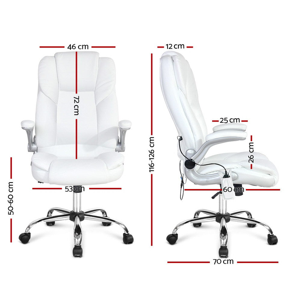 Kuro 8 Point Massage Office Chair (White)