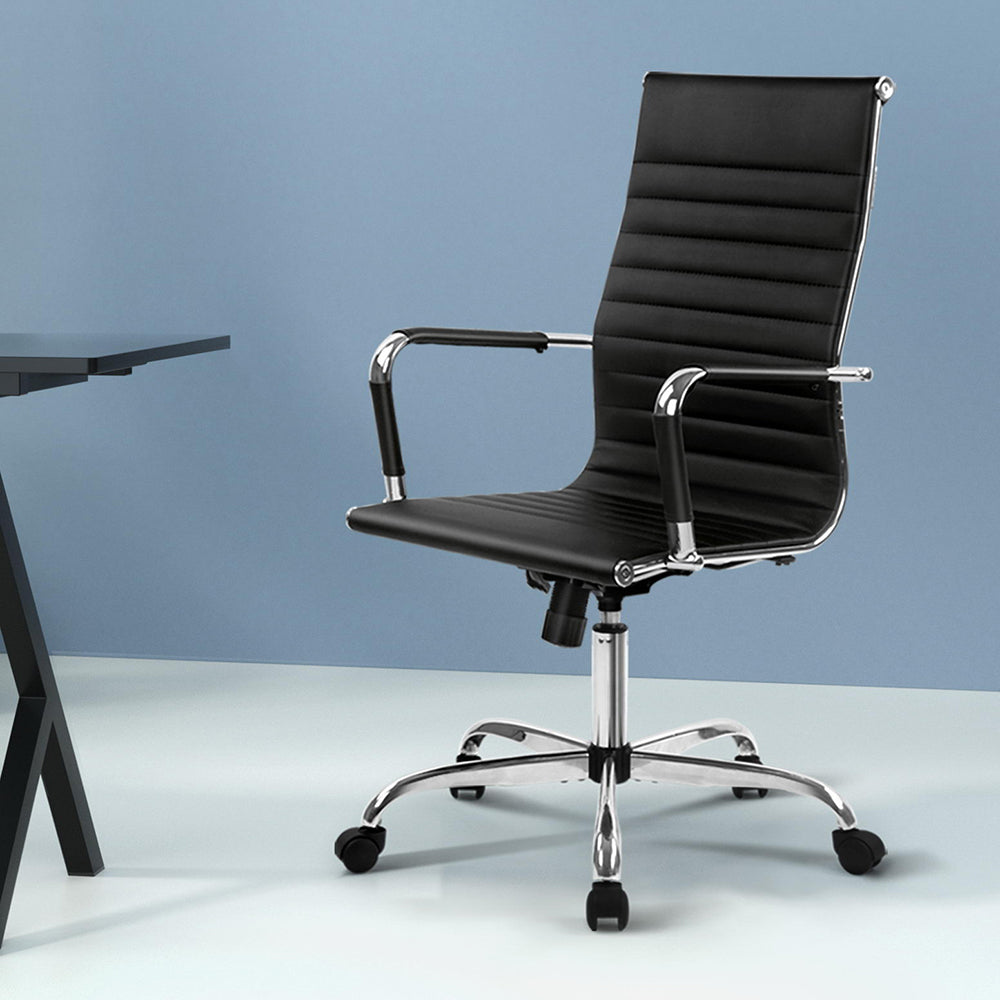 Contemporary High Back Office Chair (Black)