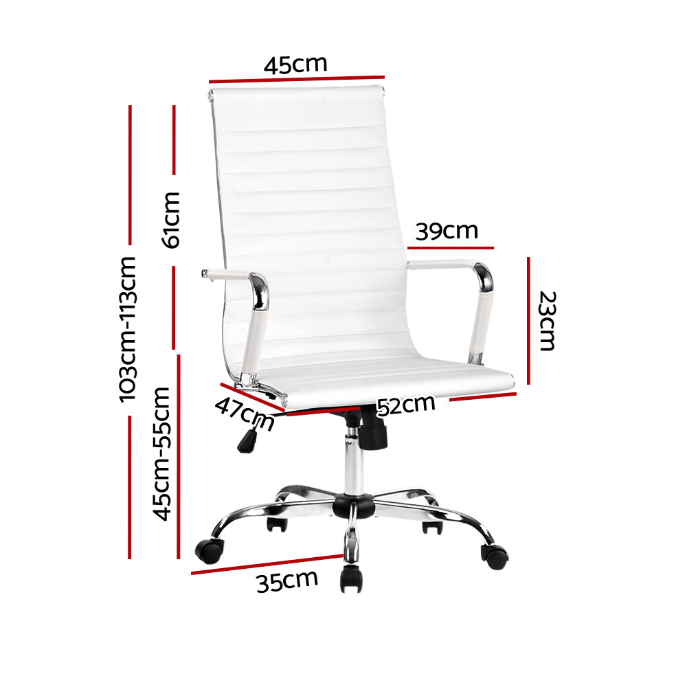 Contemporary High Back Office Chair (White)
