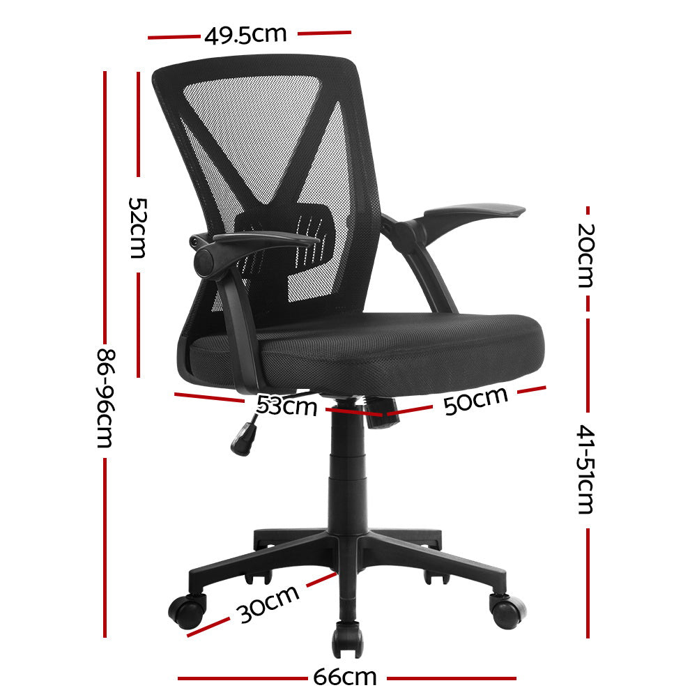 Gaming Office Chair Mesh Mid Back Black