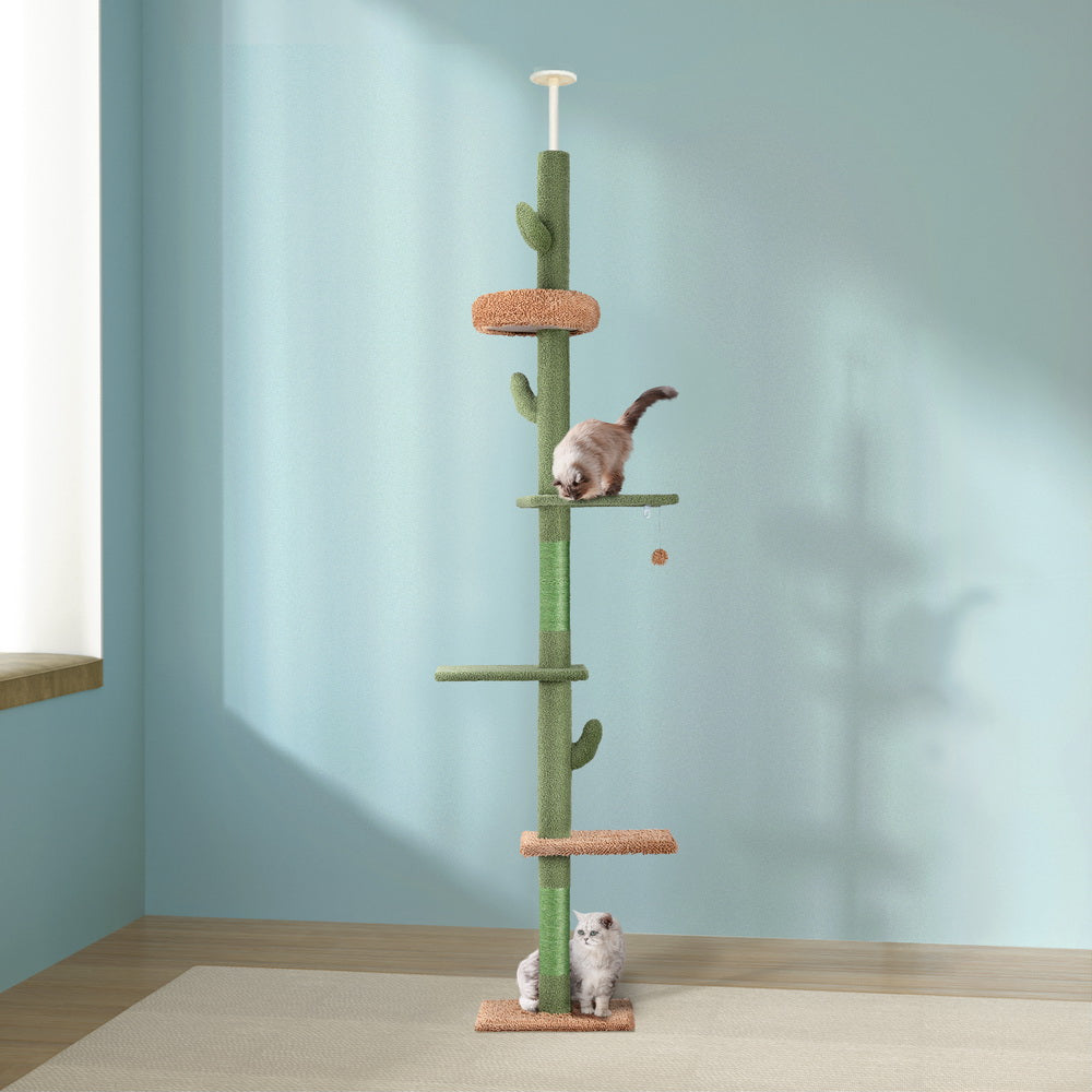 Cat Tree Tower Scratching Post Scratcher Floor to Ceiling Cats Bed 290