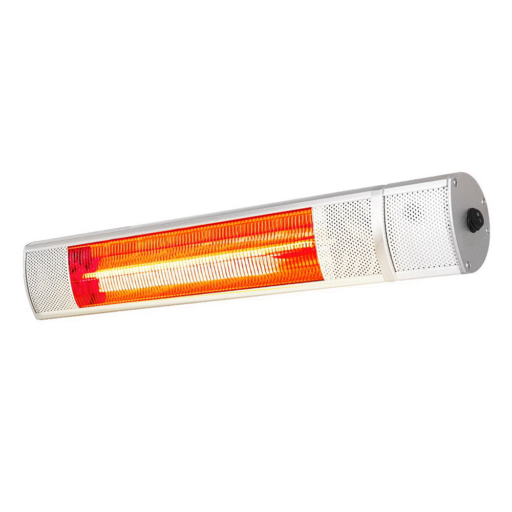 Electric Infrared Radiant Strip Heater 2000W with Remote Control - Silver