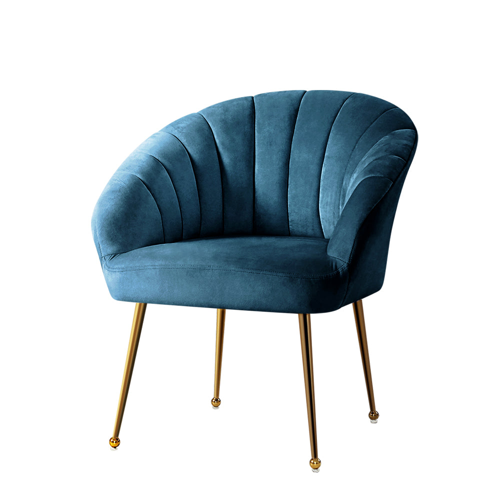 Accent Velvet Armchair Lounge Chair Navy