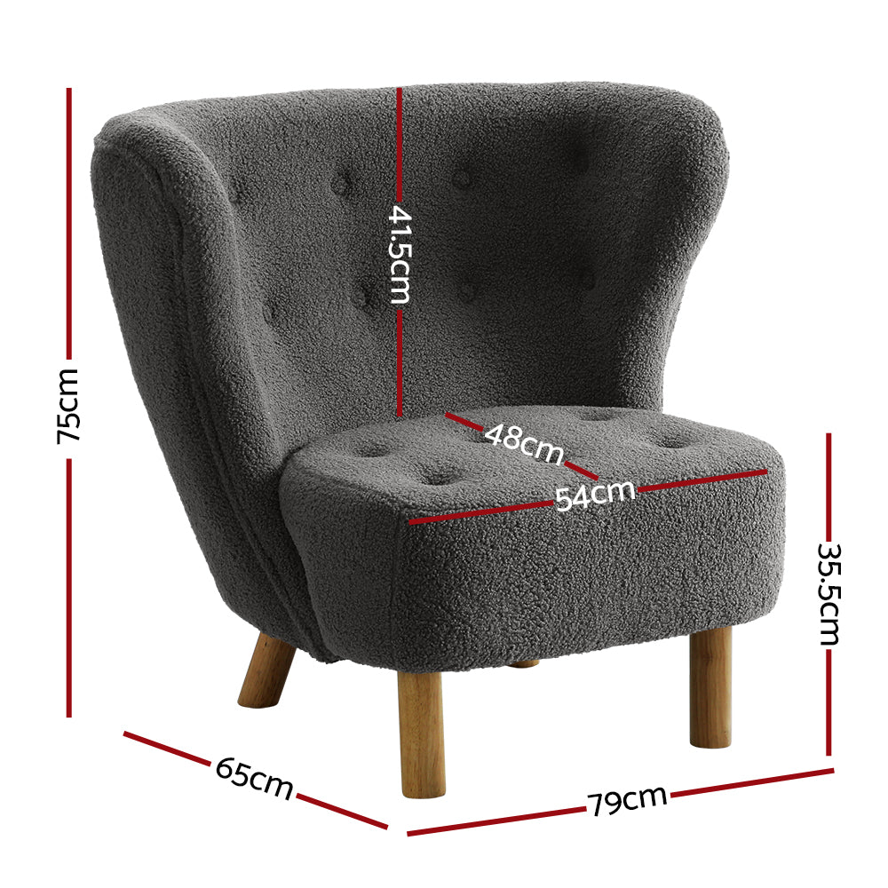 Felix Sherpa Accent Armchair - Charcoal