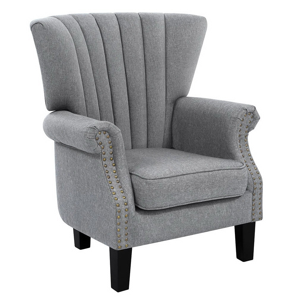 Upholstered Fabric Armchair Accent Tub Chairs Modern seat Sofa Lounge Grey