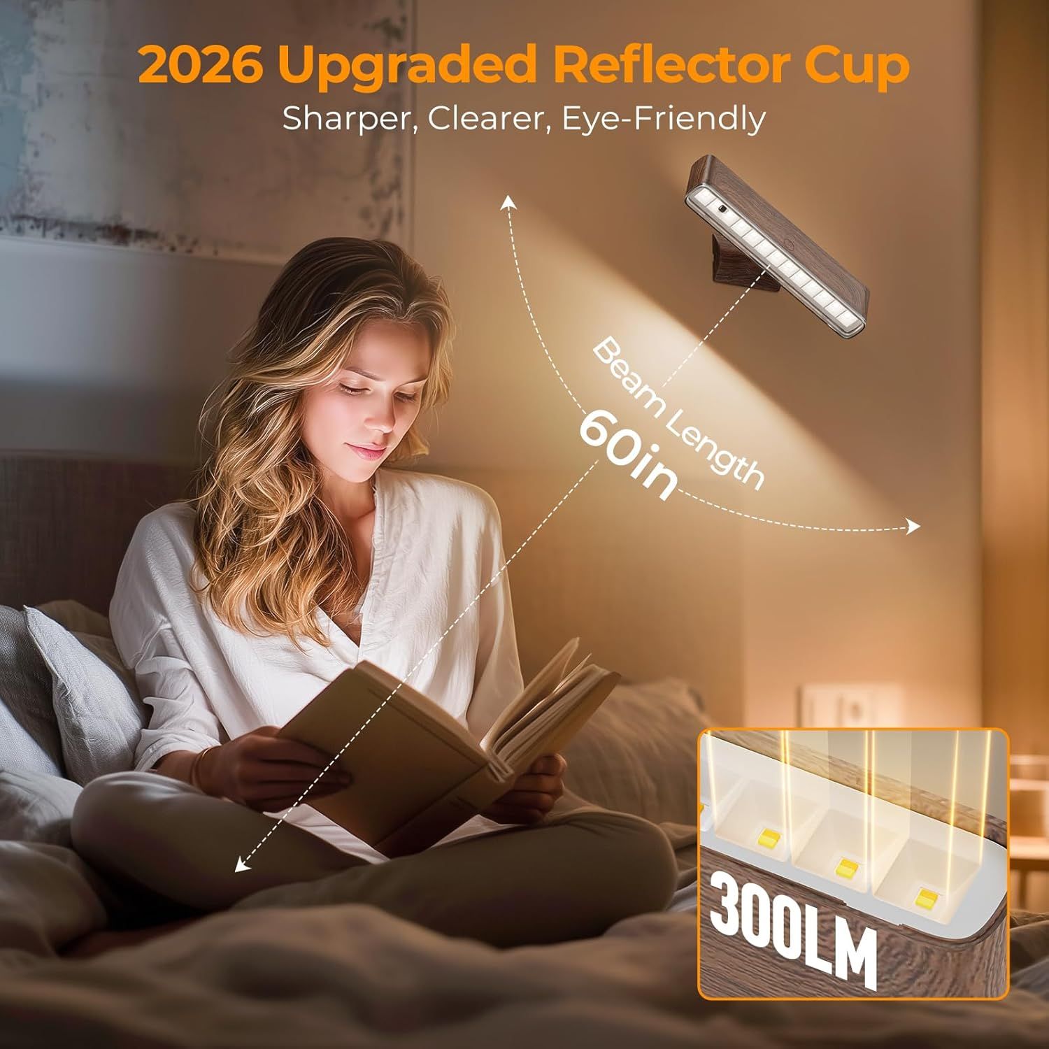 Magnetic Wireless Rechargeable LED Wall Sconce Set of 2 with Remote & Touch Control, 3-Color Temperature, 360Β° Rotatable - Walnut