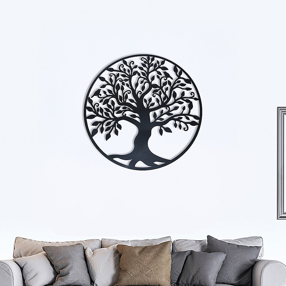 Tree of Life Metal Wall Art Sculpture 60cm - Black