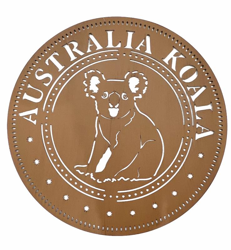 Set of 2 Penny Metal Koala Wall Art 98x98cm - Rust Brown
