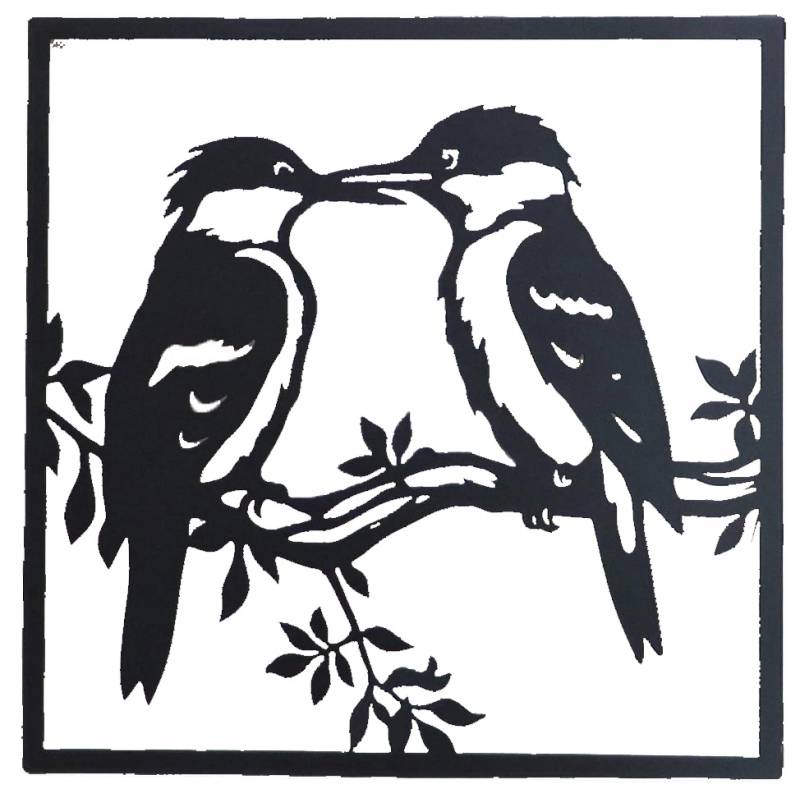Square Duo Metal Wall Art 30cm - Black