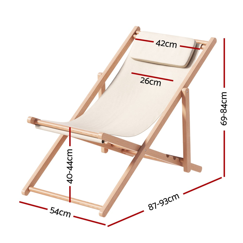 Outdoor Furniture Sun Lounge Chairs Deck Chair Folding Wooden Patio Beach
