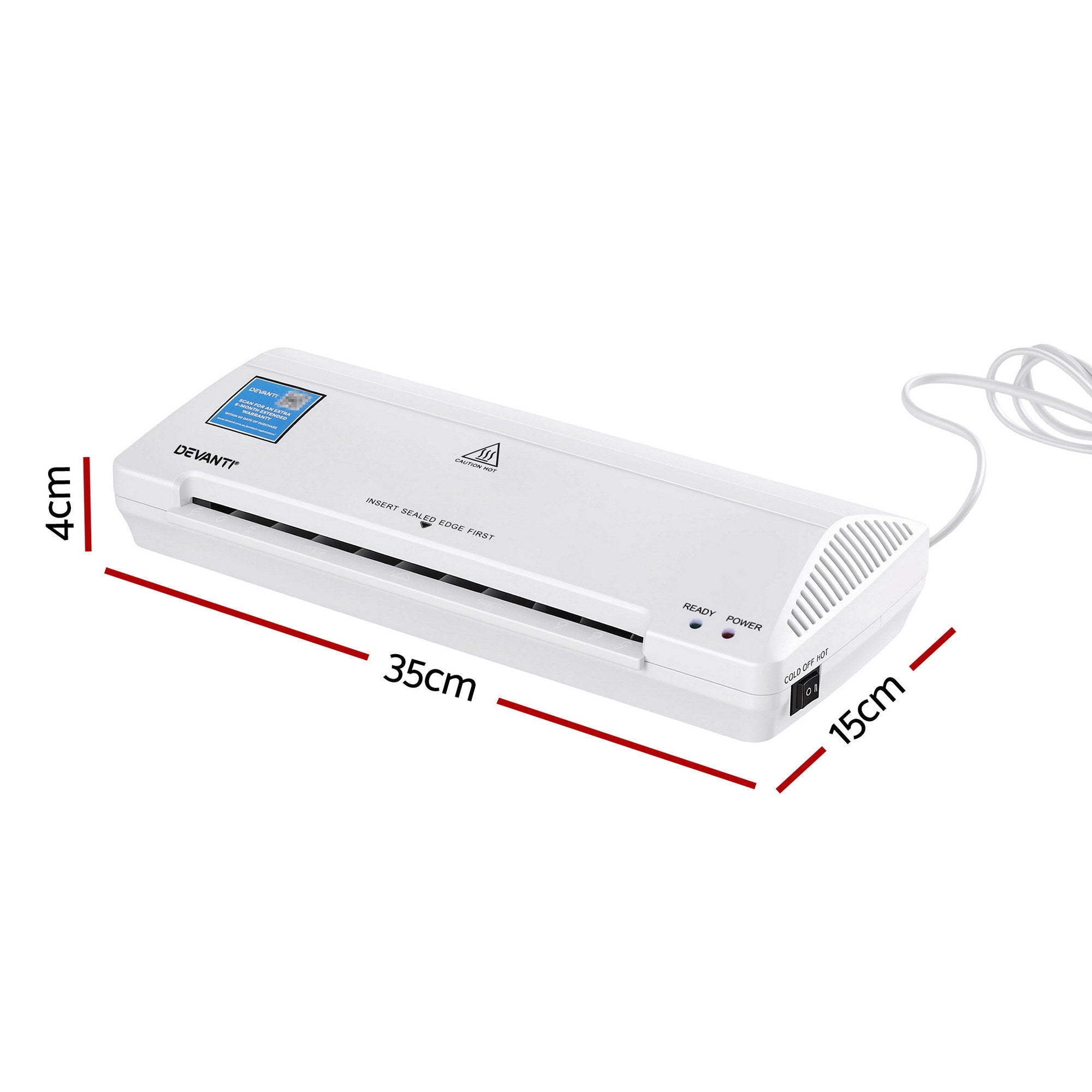 A4 Laminator Machine, Hot & Cold Thermal Fast Lamination Anti - Jam Laminator for Office School Home Document Photo Card Handmade A4 A5 A6, White - Home & Garden > Home Office Accessories > Laminators - Rivercity House & Home Co. (ABN 18 642 972 209) - Affordable Modern Furniture Australia