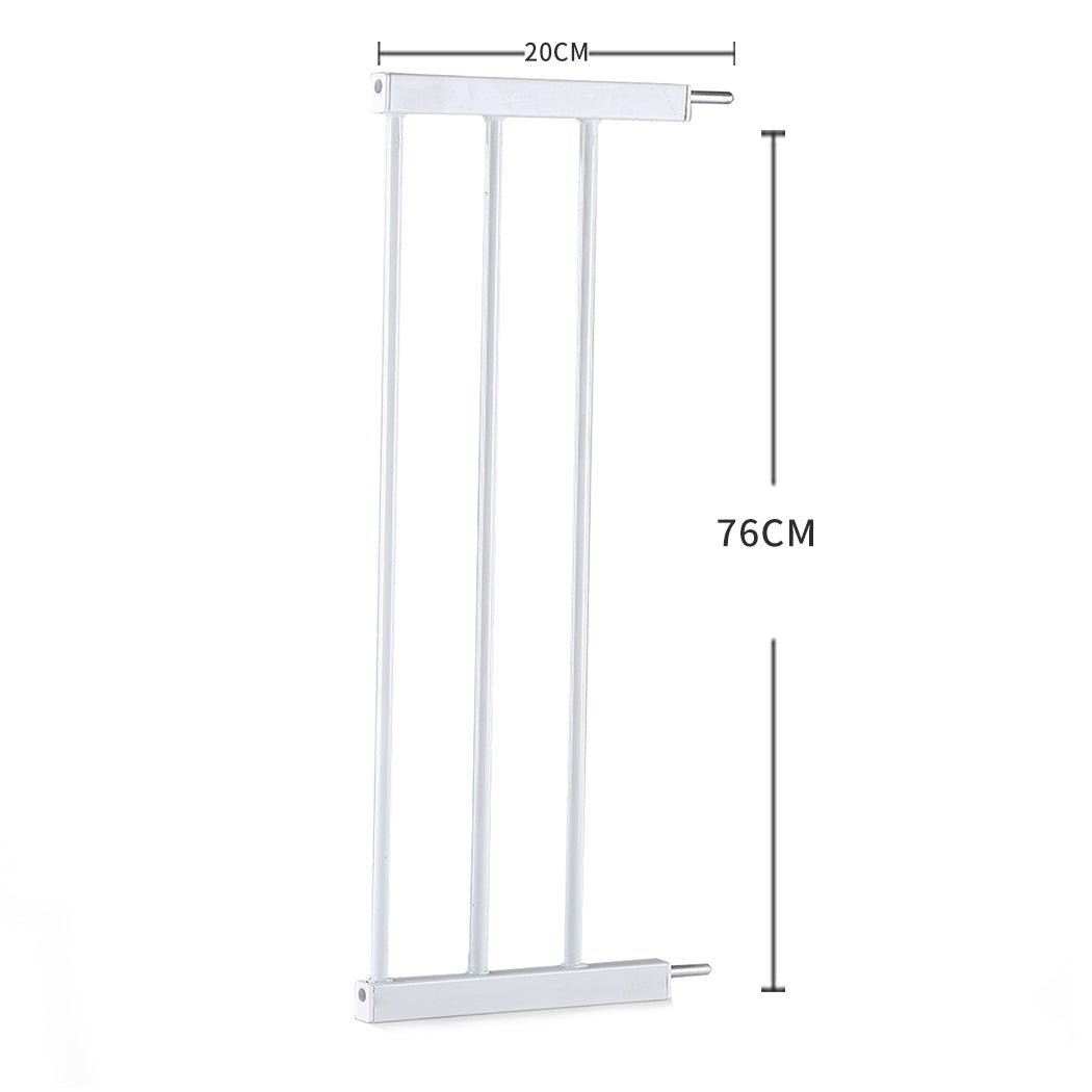 Adjustable Baby and Pet Safety Gate with 20cm Extension - White - Rivercity House & Home Co. (ABN 18 642 972 209) - Affordable Modern Furniture Australia