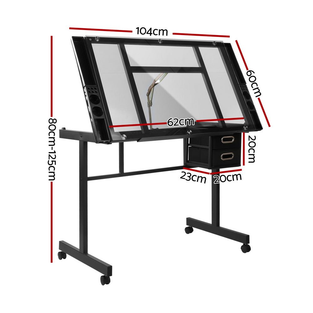 Adjustable Drawing Desk - Black and Grey - Rivercity House & Home Co. (ABN 18 642 972 209) - Affordable Modern Furniture Australia