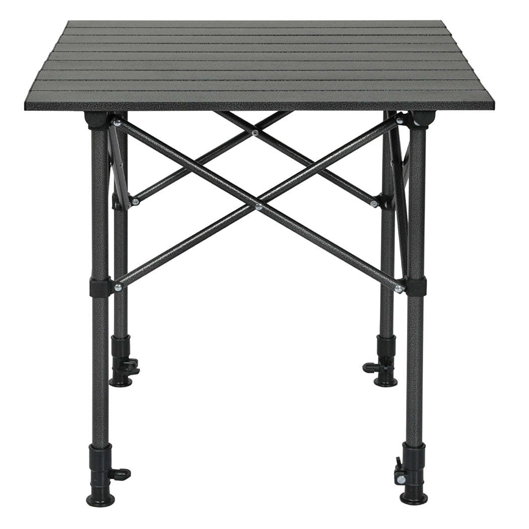 Adjustable Folding Aluminum Camping BBQ Table with Carry Bag - Black - Rivercity House & Home Co. (ABN 18 642 972 209) - Affordable Modern Furniture Australia
