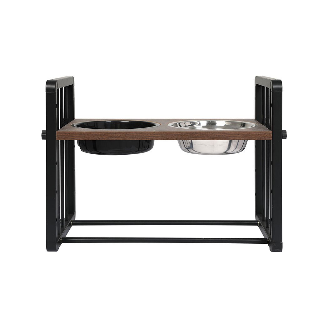 Adjustable Height Large Elevated Pet Feeder with Slow Feed Bowl - Black - Rivercity House & Home Co. (ABN 18 642 972 209) - Affordable Modern Furniture Australia