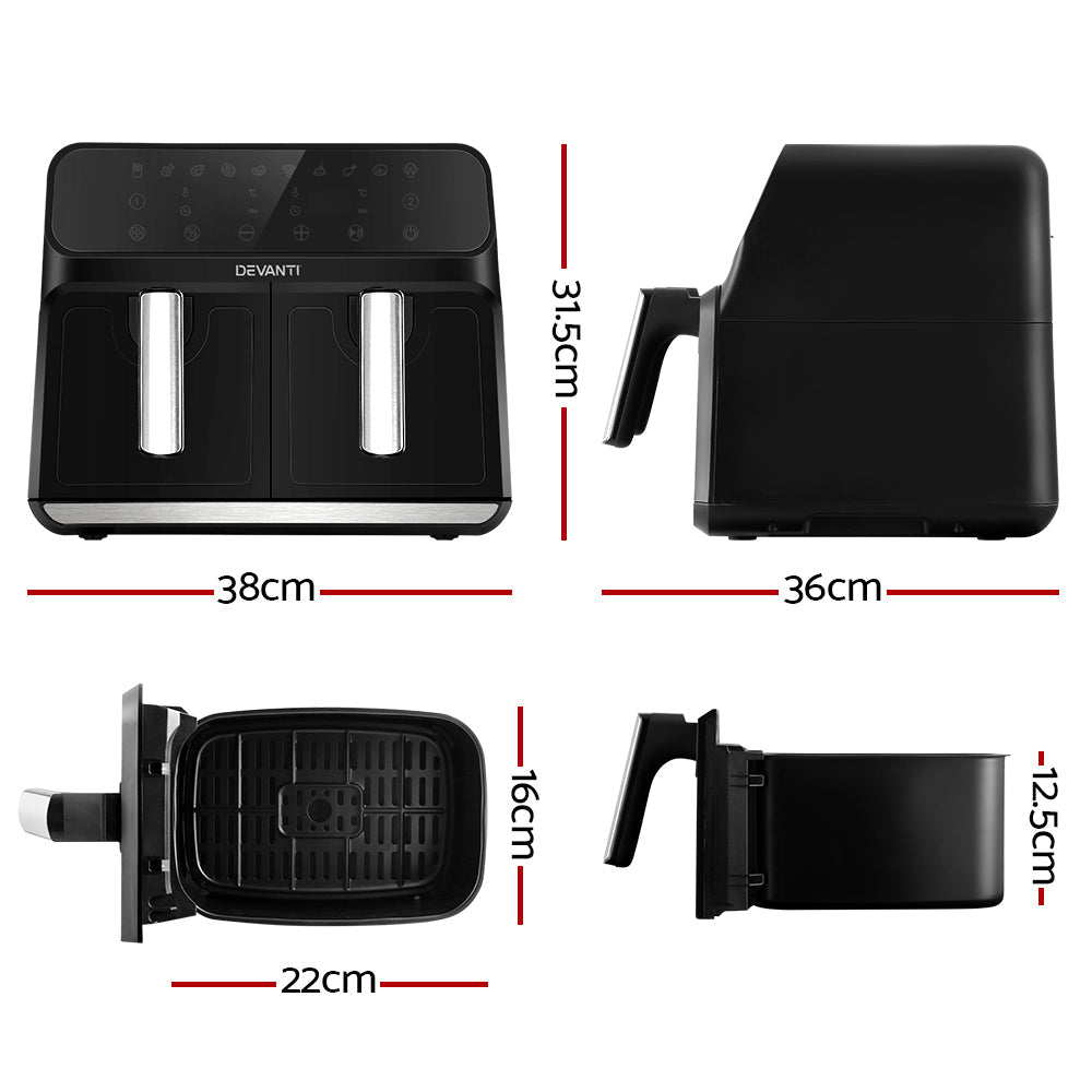 Air Fryer 8L LCD Fryers Oven Airfryer Healthy Cooker Oil Free Kitchen - Appliances > Kitchen Appliances - Rivercity House & Home Co. (ABN 18 642 972 209) - Affordable Modern Furniture Australia