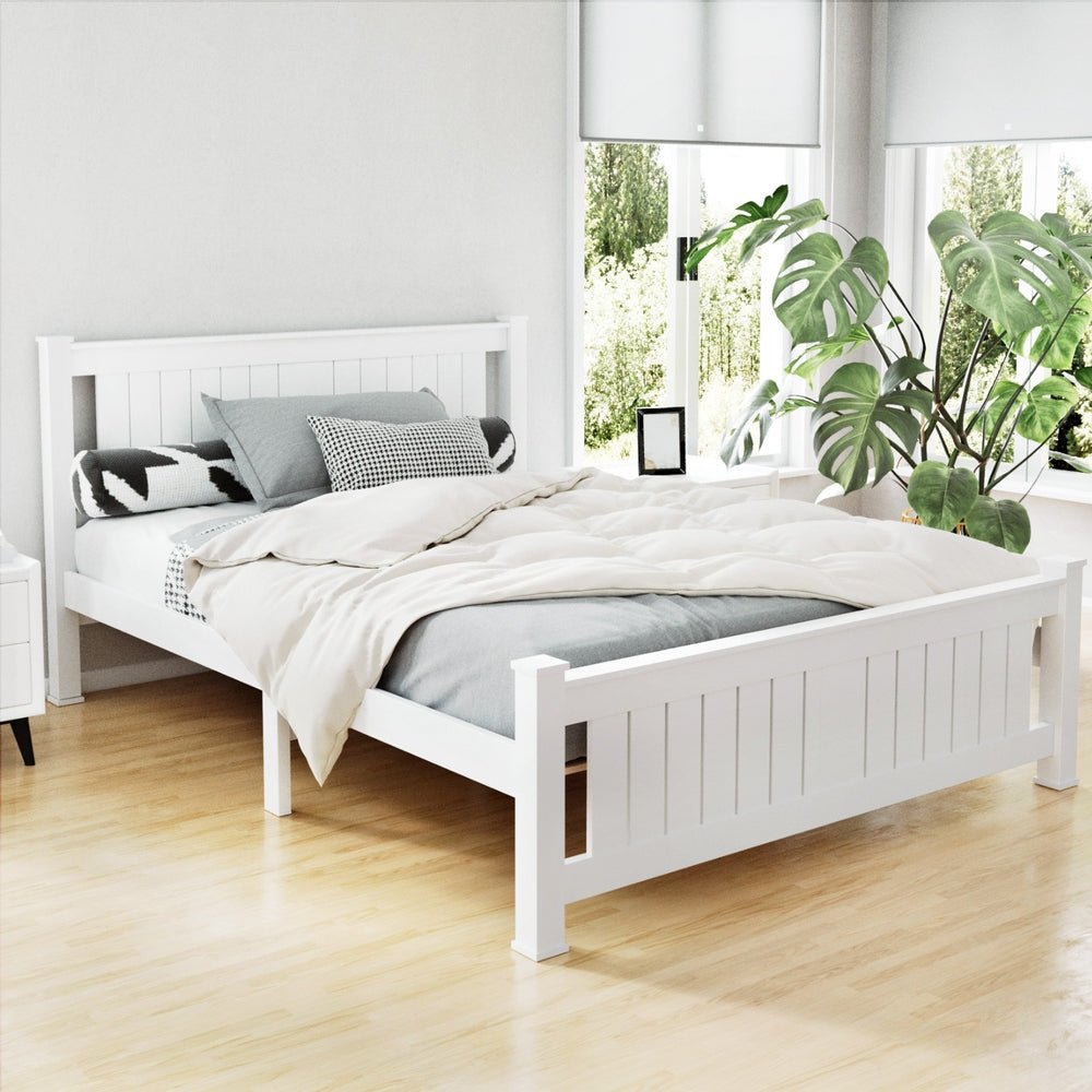 Airlie Wooden Double Bed Frame White - Rivercity House & Home Co. (ABN 18 642 972 209) - Affordable Modern Furniture Australia