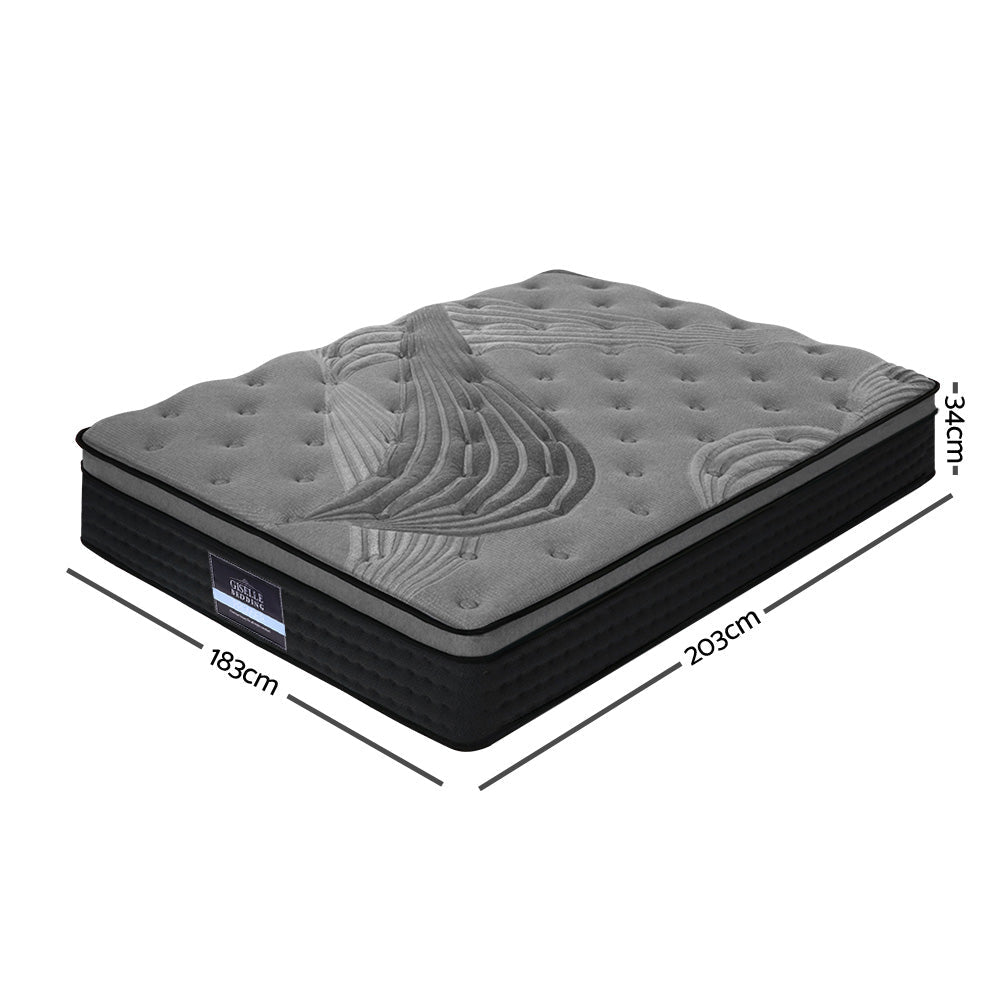 Alanya Euro Top Pocket Spring Mattress 34cm Thick King - Rivercity House & Home Co. (ABN 18 642 972 209) - Affordable Modern Furniture Australia