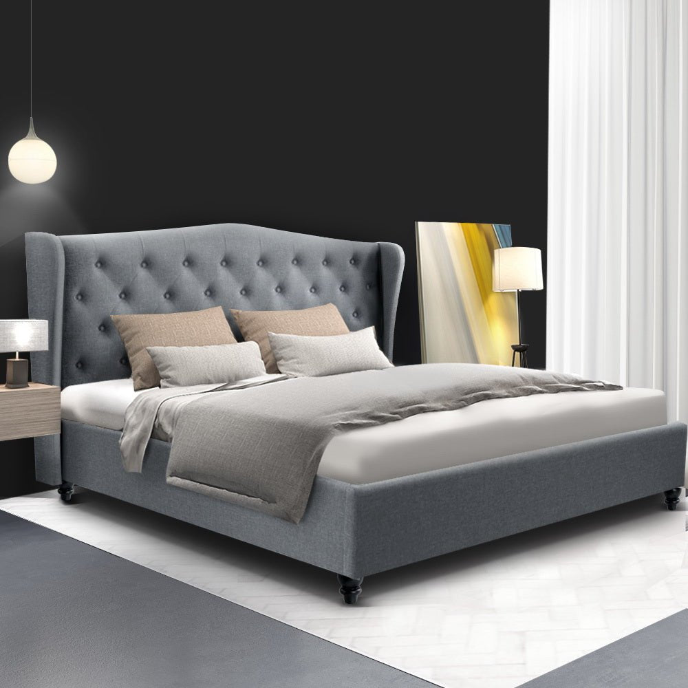 Altona King Bed Frame Grey - Rivercity House & Home Co. (ABN 18 642 972 209) - Affordable Modern Furniture Australia