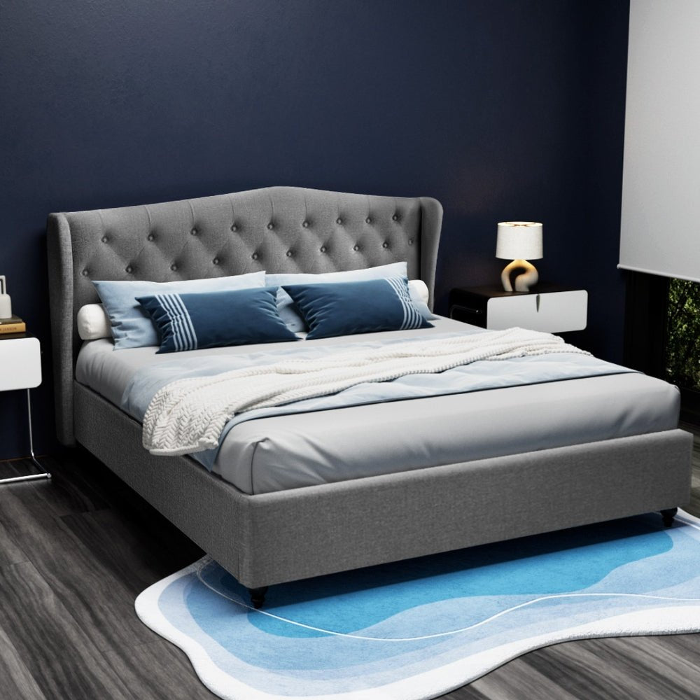 Altona King Bed Frame Grey - Rivercity House & Home Co. (ABN 18 642 972 209) - Affordable Modern Furniture Australia