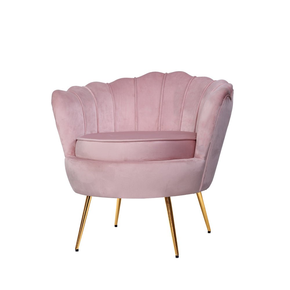 Armchair Lounge Chair Accent Armchairs Retro Single Sofa Velvet Pink - Rivercity House & Home Co. (ABN 18 642 972 209) - Affordable Modern Furniture Australia