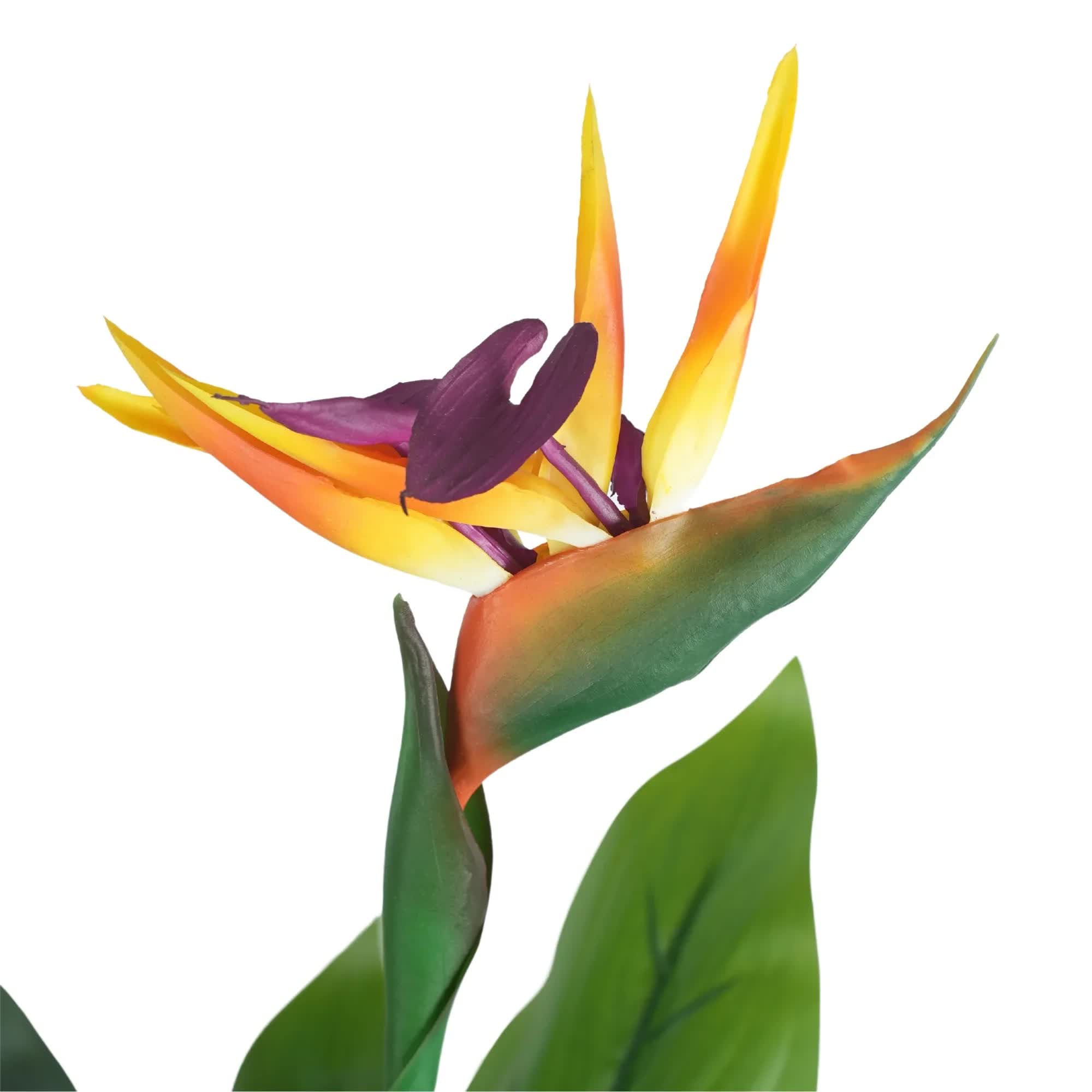 Artificial Bird of Paradise Plant 110cm - Green with Orange and Blue Flowers - Pet Care > Bird > Bird Cages & Stands - Rivercity House & Home Co. (ABN 18 642 972 209) - Affordable Modern Furniture Australia