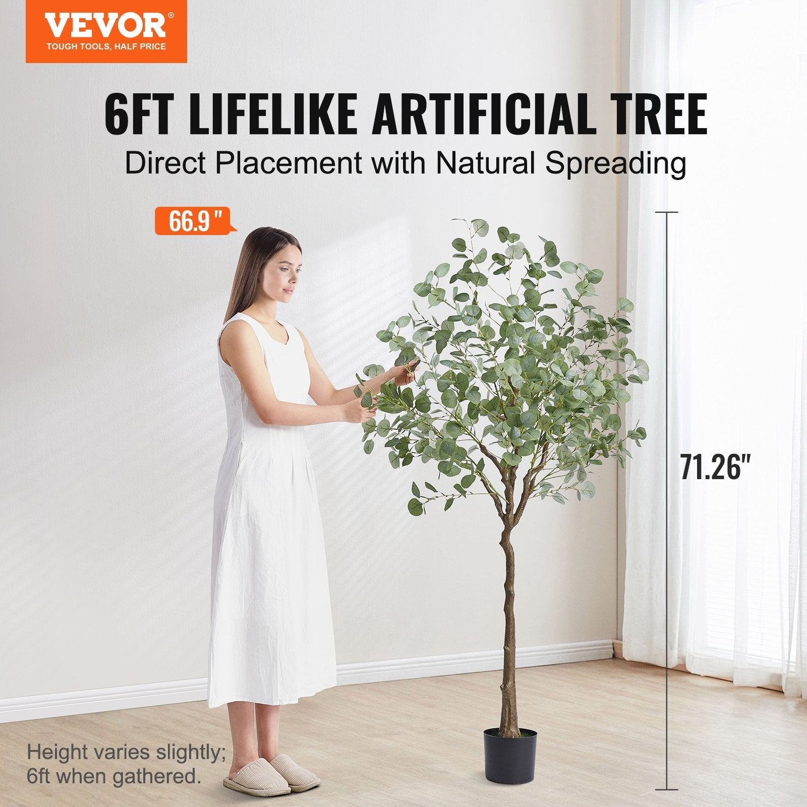 Artificial Eucalyptus Tree 15.2cm with Anti-Tip Protection Low-Maintenance Faux Plant - Green - Home & Garden > Artificial Plants > Artificial Hanging Plants - Rivercity House & Home Co. (ABN 18 642 972 209) - Affordable Modern Furniture Australia