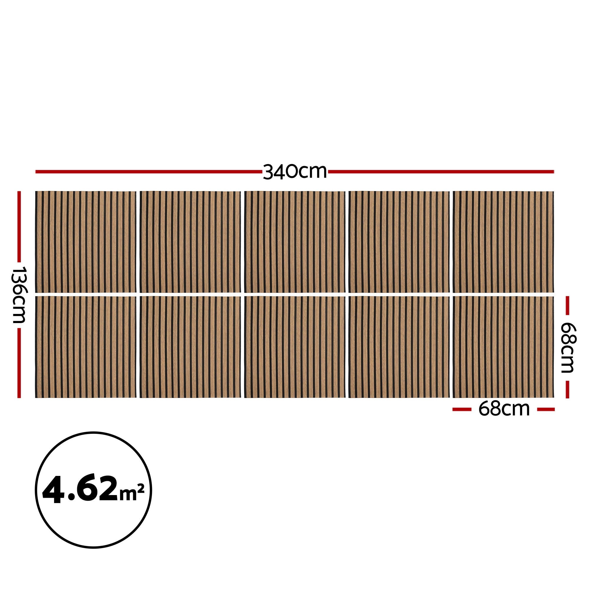 Artiss 10PCS Peel and Stick Wall Panels Tiles 68X68CM Self Adhesive for Home Office Studio Brown - Home & Garden > Decor > Wallpaper - Rivercity House & Home Co. (ABN 18 642 972 209) - Affordable Modern Furniture Australia