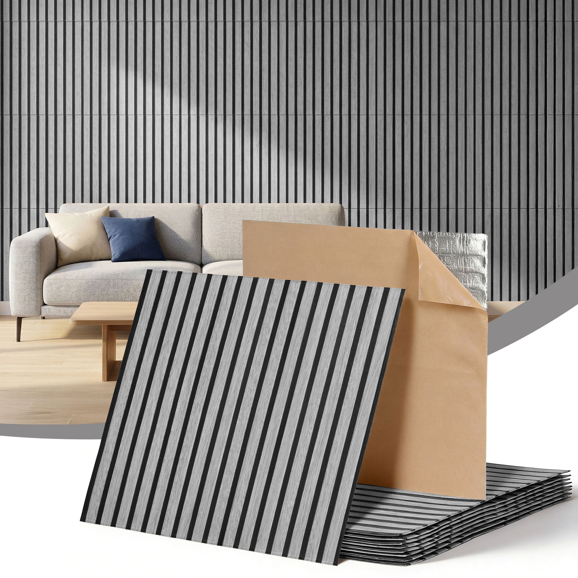 Artiss 10PCS Peel and Stick Wall Panels Tiles 68X68CM Self Adhesive for Home Office Studio Grey - Home & Garden > Decor > Wallpaper - Rivercity House & Home Co. (ABN 18 642 972 209) - Affordable Modern Furniture Australia