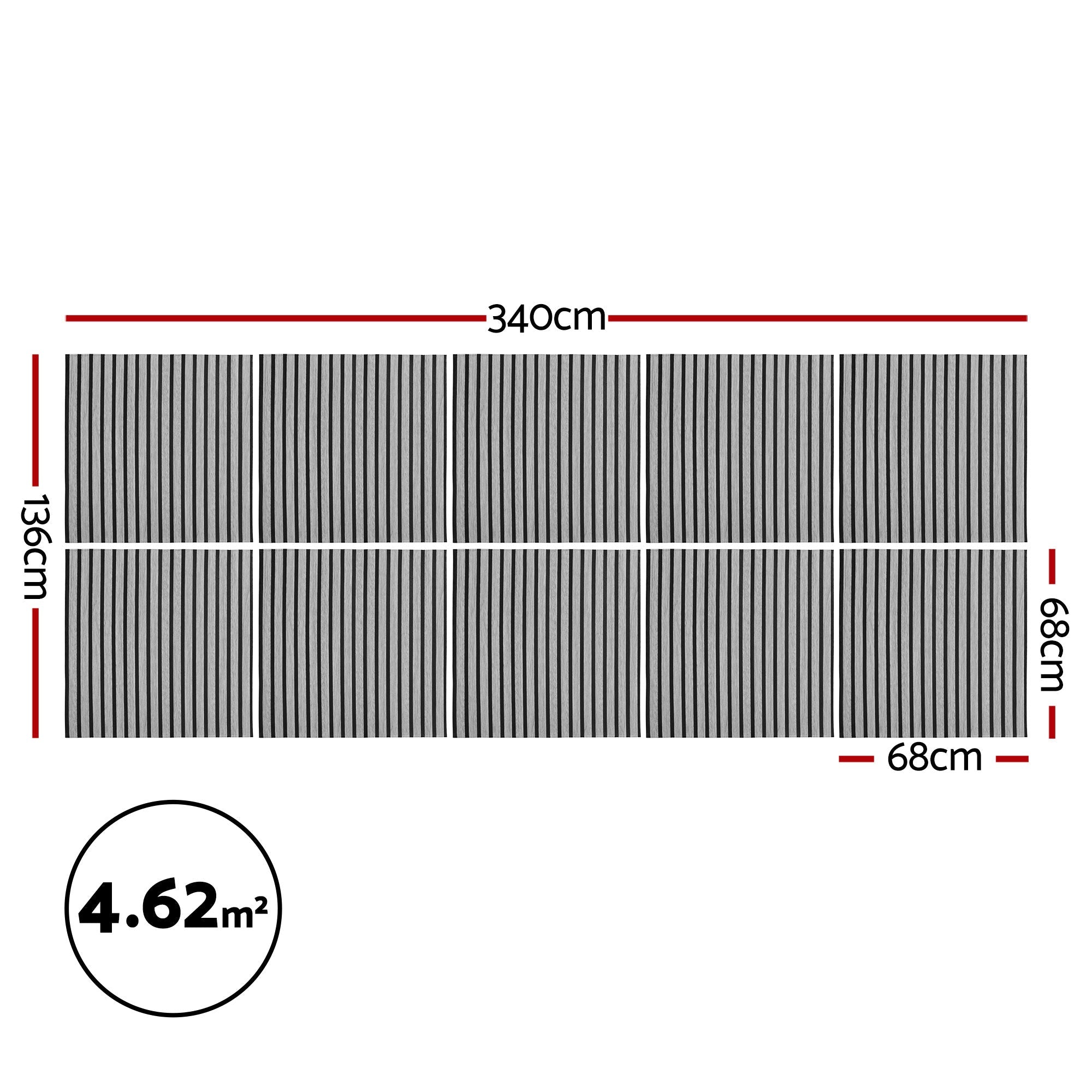 Artiss 10PCS Peel and Stick Wall Panels Tiles 68X68CM Self Adhesive for Home Office Studio Grey - Home & Garden > Decor > Wallpaper - Rivercity House & Home Co. (ABN 18 642 972 209) - Affordable Modern Furniture Australia