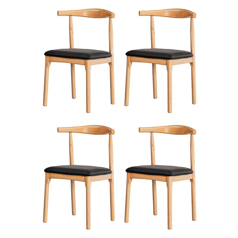 Artiss 4x Dining Chairs Rubber Wood Leather Seat Black - Furniture > Dining > Kitchen & Dining Chairs - Rivercity House & Home Co. (ABN 18 642 972 209) - Affordable Modern Furniture Australia