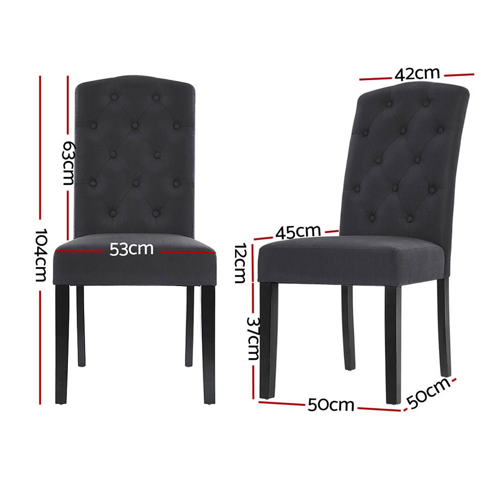 Artiss Dining Chairs Set of 4 Linen Parsons Chair Dark Grey - Furniture > Dining > Kitchen & Dining Chairs - Rivercity House & Home Co. (ABN 18 642 972 209) - Affordable Modern Furniture Australia