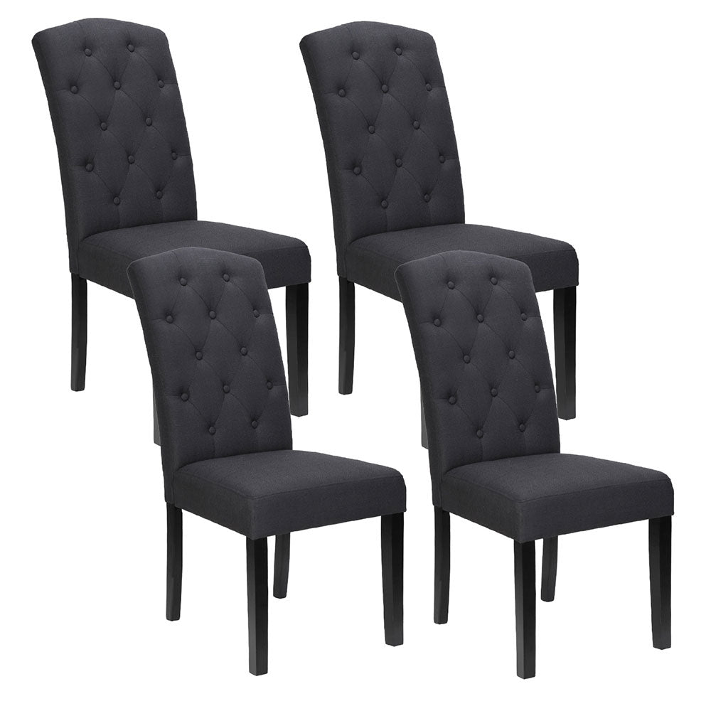Artiss Dining Chairs Set of 4 Linen Parsons Chair Dark Grey - Furniture > Dining > Kitchen & Dining Chairs - Rivercity House & Home Co. (ABN 18 642 972 209) - Affordable Modern Furniture Australia