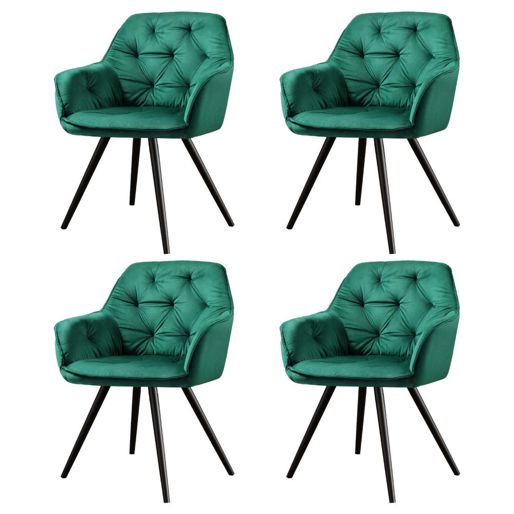 Artiss Dining Chairs Set of 4 Velvet Diamond Tufted Armchair Green - Furniture > Dining > Kitchen & Dining Chairs - Rivercity House & Home Co. (ABN 18 642 972 209) - Affordable Modern Furniture Australia