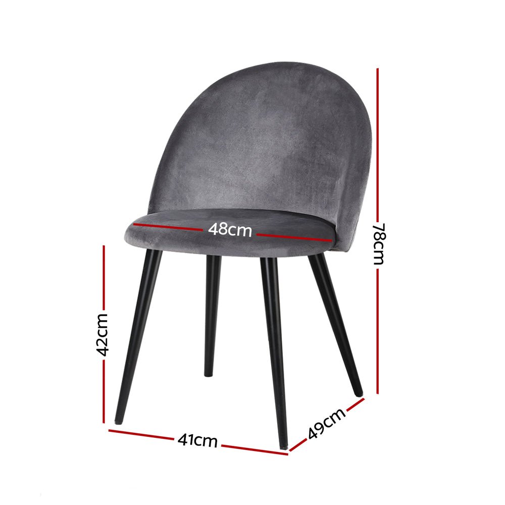 Artiss Dining Chairs Set of 4 Velvet Solid Curved Dark Grey - Furniture > Dining > Kitchen & Dining Chairs - Rivercity House & Home Co. (ABN 18 642 972 209) - Affordable Modern Furniture Australia