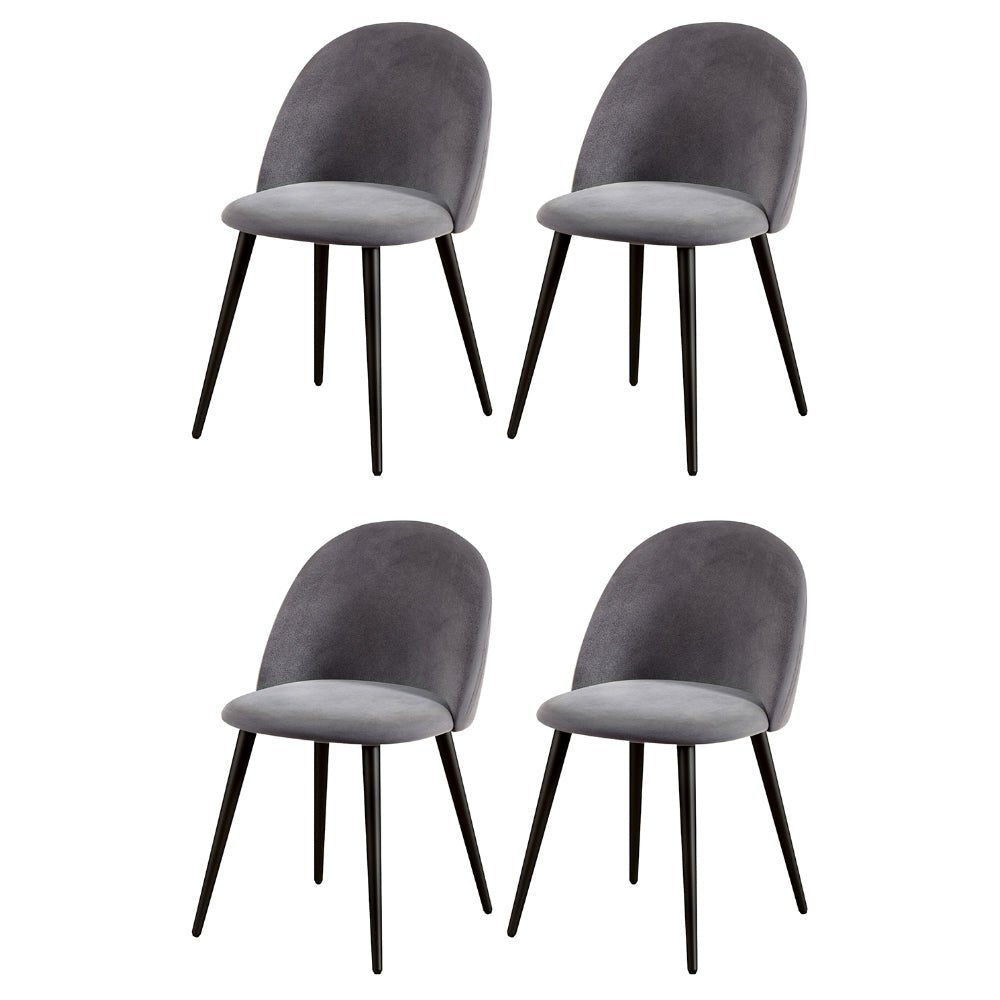 Artiss Dining Chairs Set of 4 Velvet Solid Curved Dark Grey - Furniture > Dining > Kitchen & Dining Chairs - Rivercity House & Home Co. (ABN 18 642 972 209) - Affordable Modern Furniture Australia