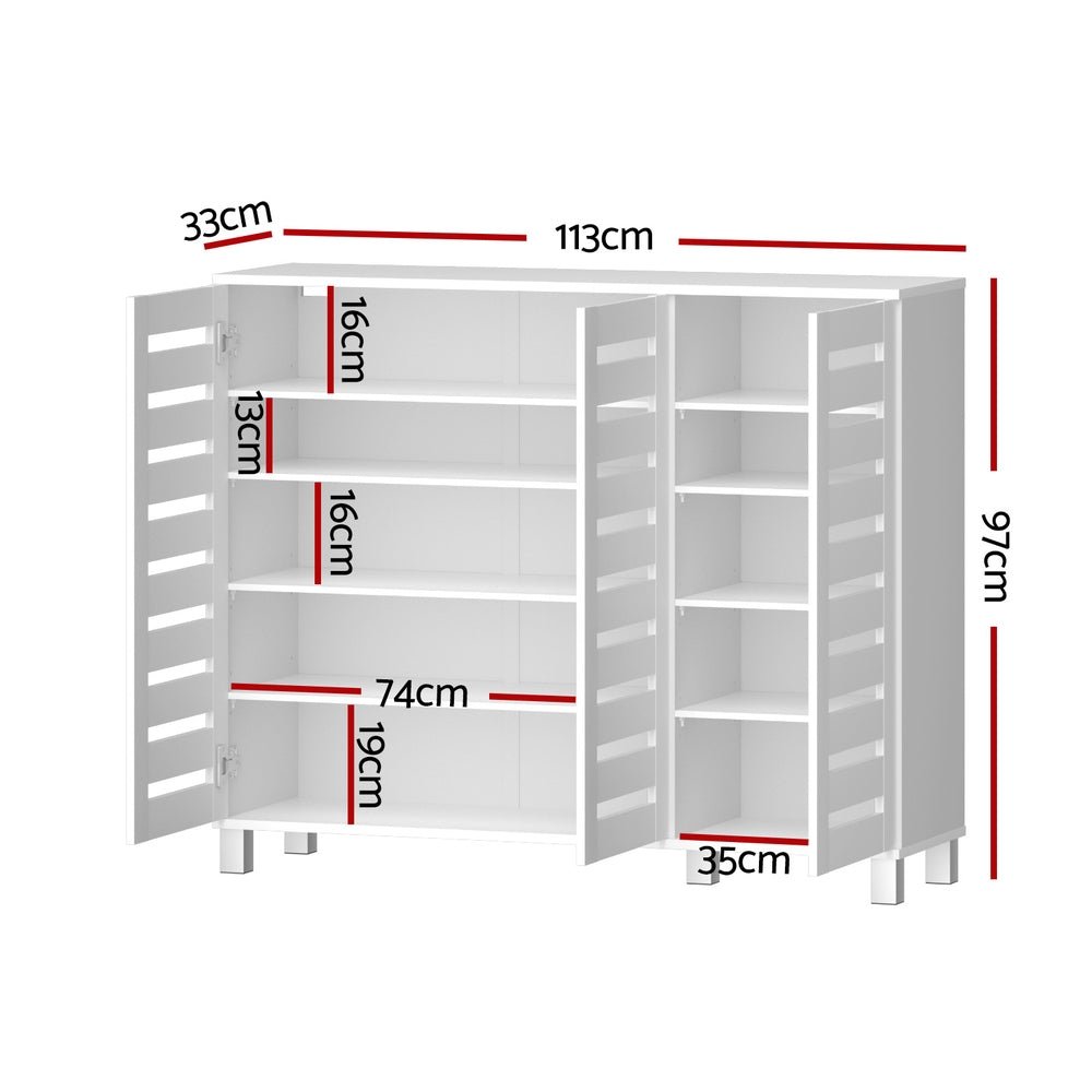 Artiss Shoe Rack Cabinet 30 Pairs Adjustable Shelf White - Furniture > Living Room > Shoe Storage - Rivercity House & Home Co. (ABN 18 642 972 209) - Affordable Modern Furniture Australia