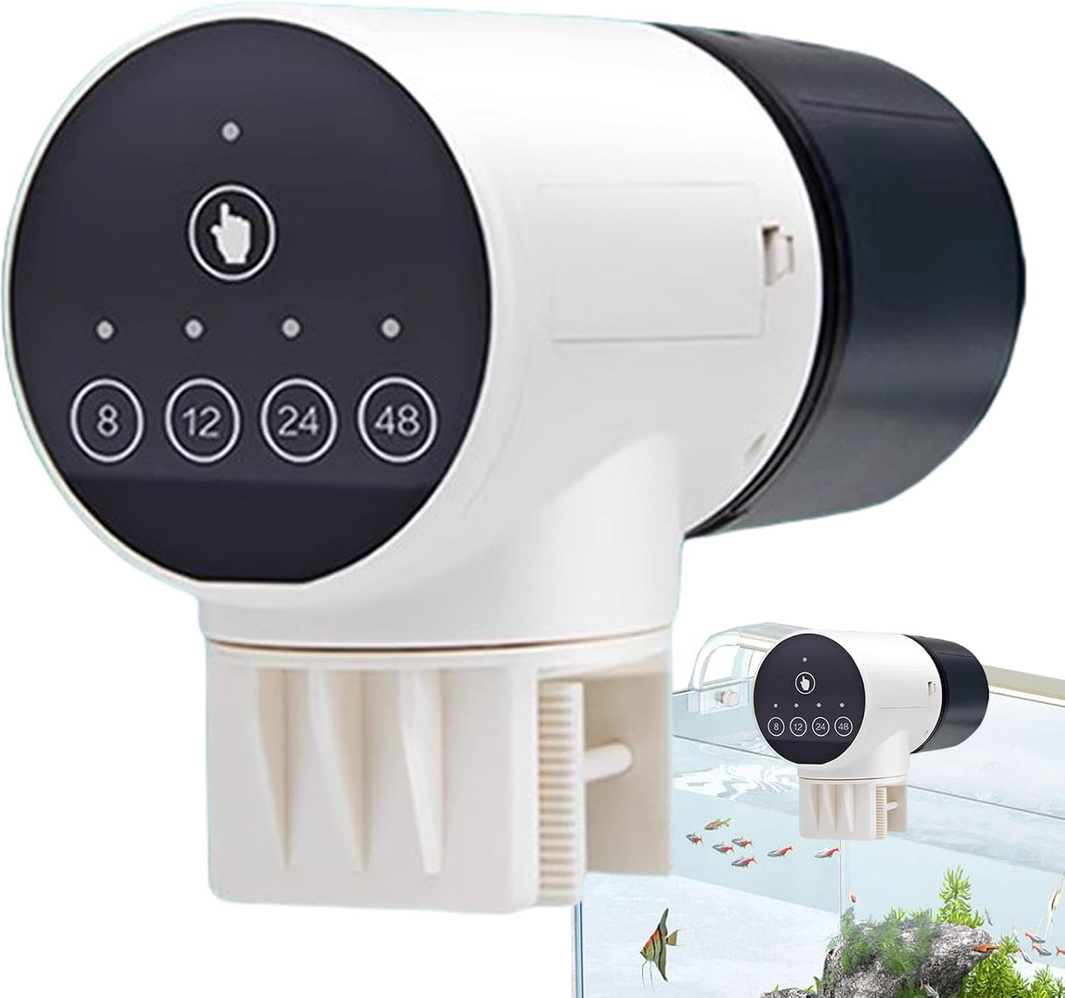 Automatic Fish Feeder with Timer, Moistureproof Dispenser & Rechargeable Feeding for Aquarium or Tank - Black - Pet Care > Aquarium > Fish Food - Rivercity House & Home Co. (ABN 18 642 972 209) - Affordable Modern Furniture Australia
