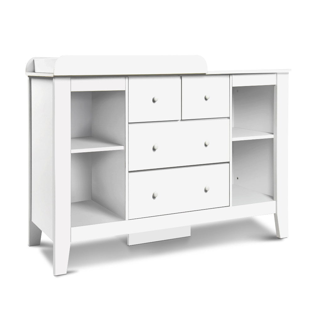 Baby Change Table Tall boy Drawers Dresser Chest Storage Cabinet White - Baby & Kids > Kid's Furniture - Rivercity House & Home Co. (ABN 18 642 972 209) - Affordable Modern Furniture Australia