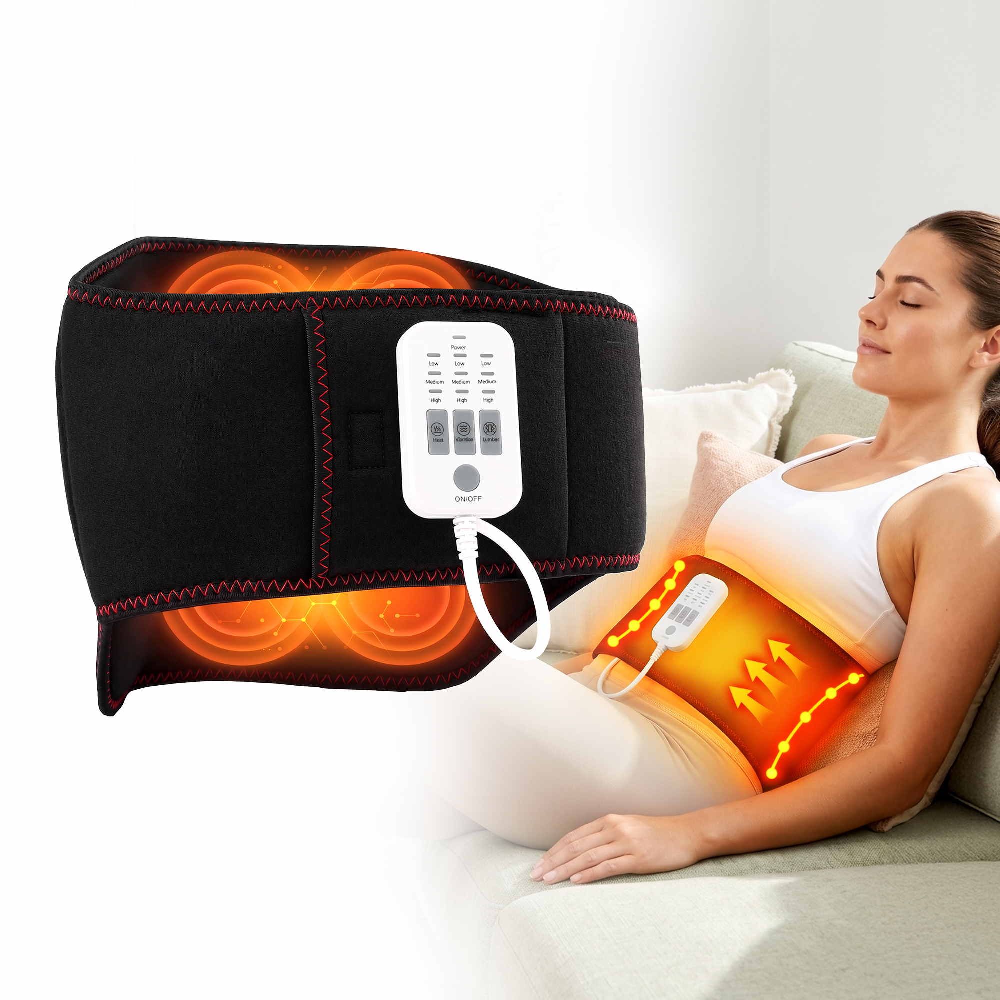 Back Massager for Sciatica Relief, Airbag Traction and Heat Lumbar Support Belt, 124cm - Health & Beauty > Massage & Relaxation > Massagers - Rivercity House & Home Co. (ABN 18 642 972 209) - Affordable Modern Furniture Australia
