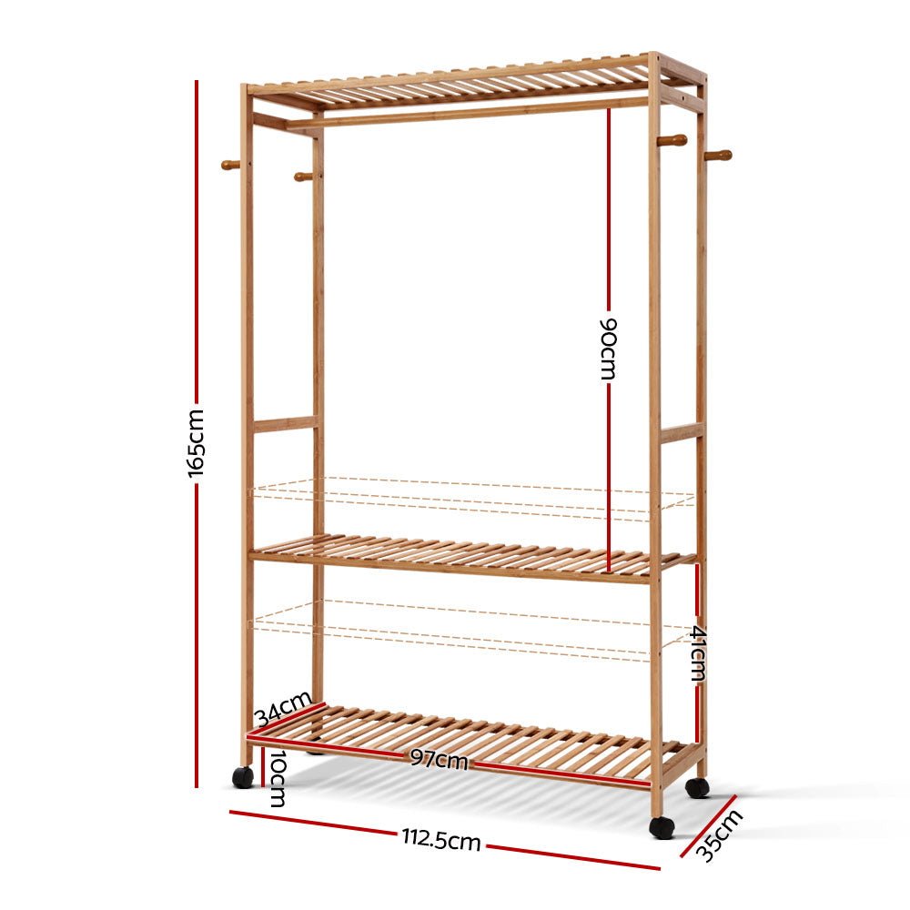 Bamboo Coat Stand Garment Hanger - Rivercity House & Home Co. (ABN 18 642 972 209) - Affordable Modern Furniture Australia