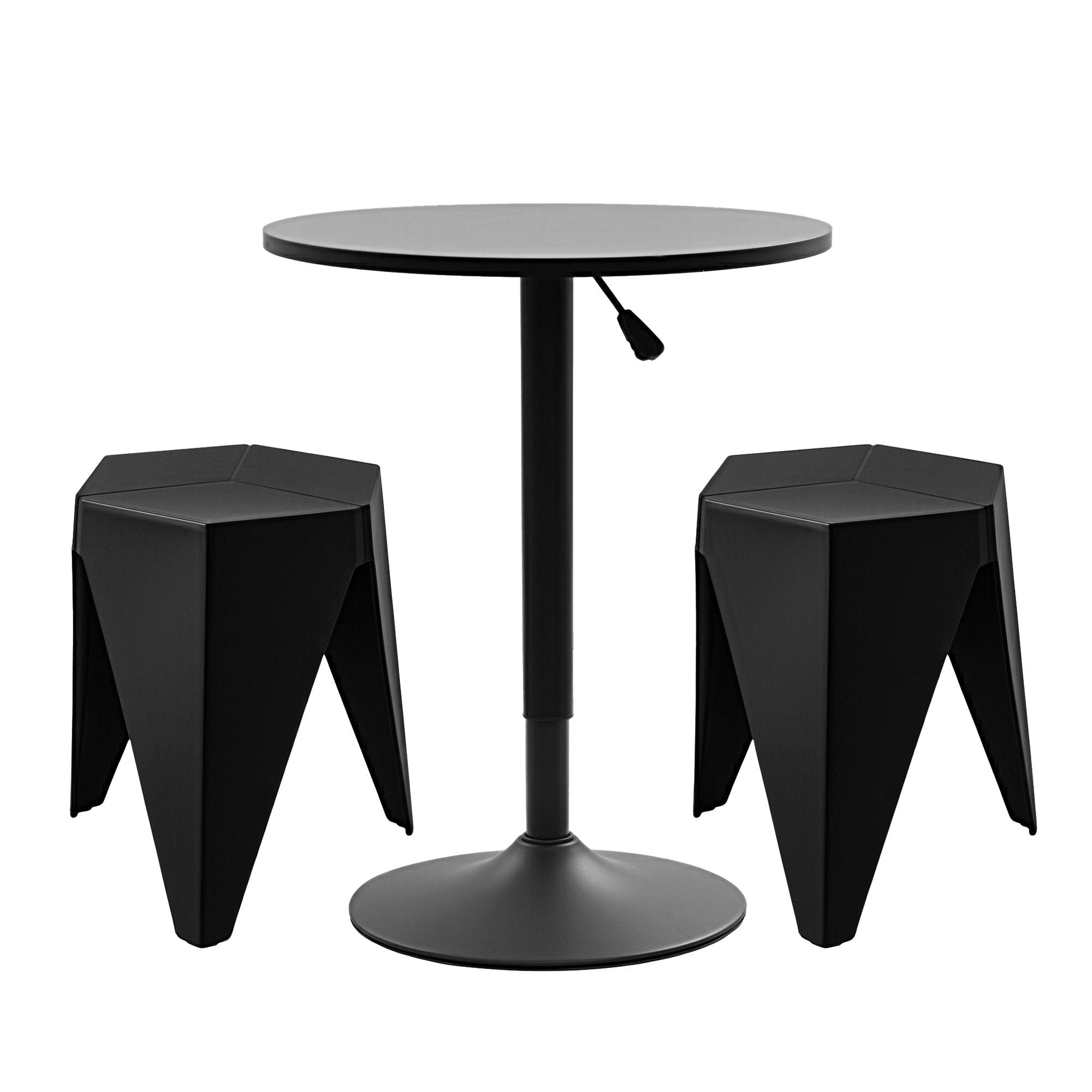 Bar Stools and Table Set 3PCS Dining Desk Kitchen Chairs Cafe Pub Black - Furniture > Bar Stools & Chairs > Table & Bar Stools - Rivercity House & Home Co. (ABN 18 642 972 209) - Affordable Modern Furniture Australia