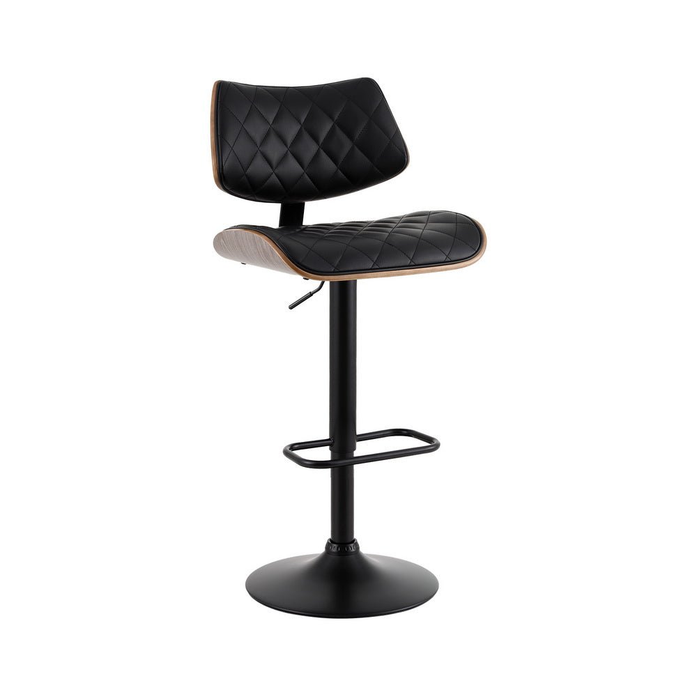 Bar Stools Kitchen Dining Chairs Gas Lift Stool Wooden Leather Black - Furniture > Bar Stools & Chairs - Rivercity House & Home Co. (ABN 18 642 972 209) - Affordable Modern Furniture Australia