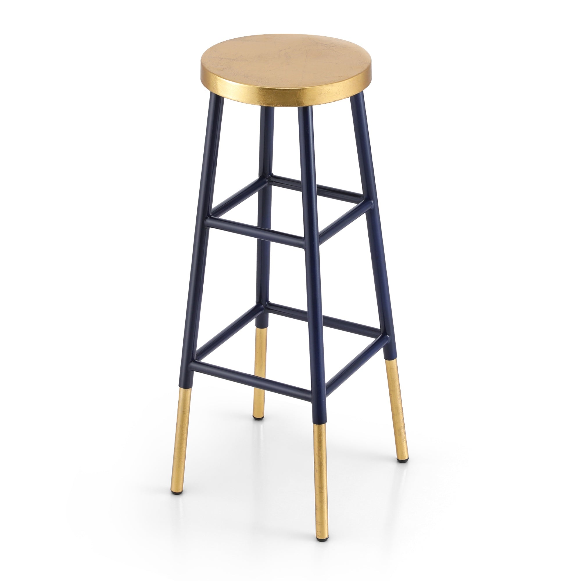 Bar Stools Metal Gold Navy - Furniture > Bar Stools & Chairs > Table & Bar Stools - Rivercity House & Home Co. (ABN 18 642 972 209) - Affordable Modern Furniture Australia