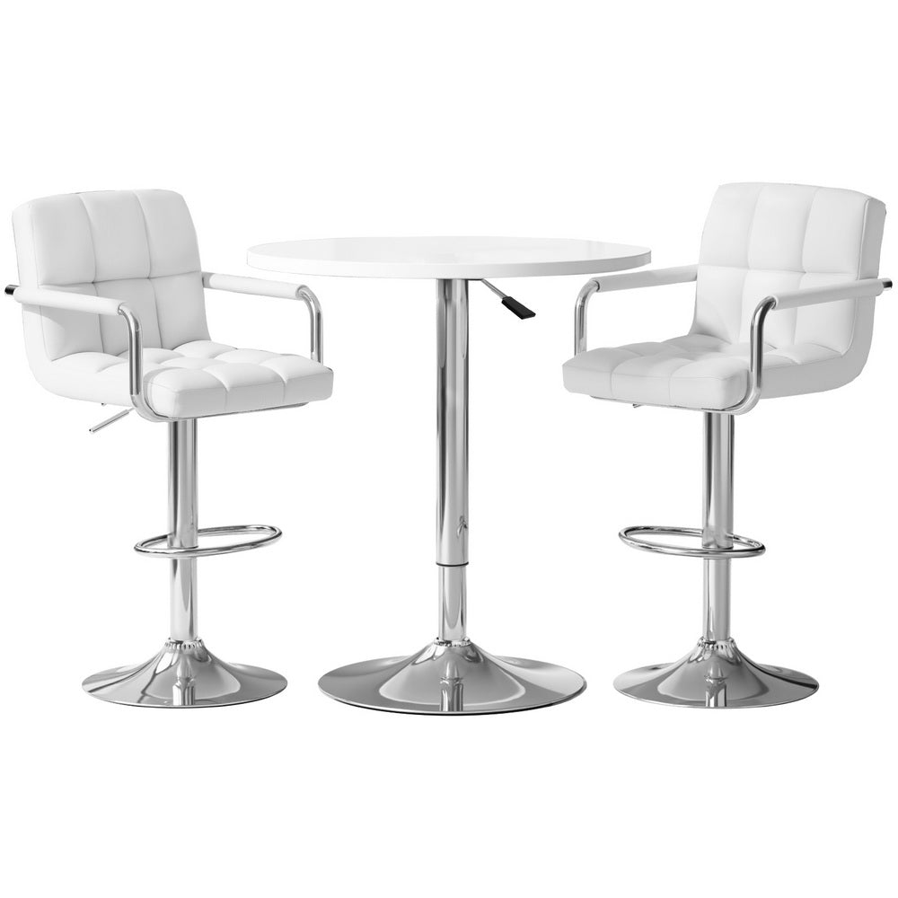 Bar Table and Stools Set Dining Desk Kitchen Chairs Cafe Pub - Furniture > Bar Stools & Chairs > Table & Bar Stools - Rivercity House & Home Co. (ABN 18 642 972 209) - Affordable Modern Furniture Australia