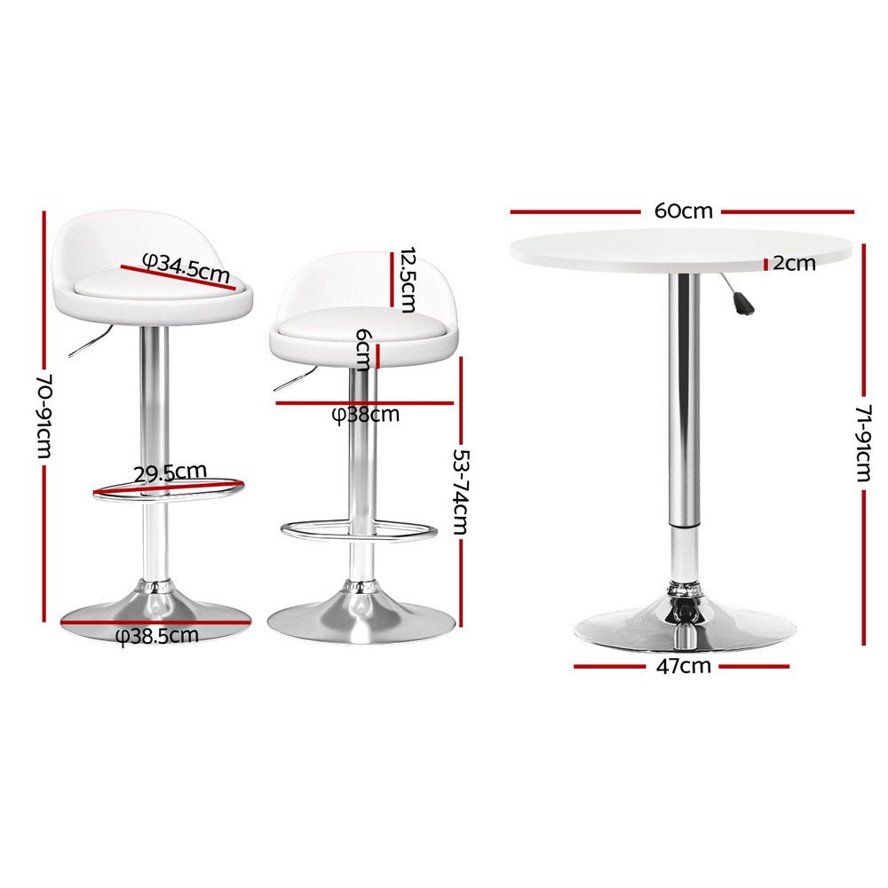 Bar Table and Stools Set Dining Desk Kitchen Chairs Cafe Pub - Furniture > Bar Stools & Chairs > Table & Bar Stools - Rivercity House & Home Co. (ABN 18 642 972 209) - Affordable Modern Furniture Australia