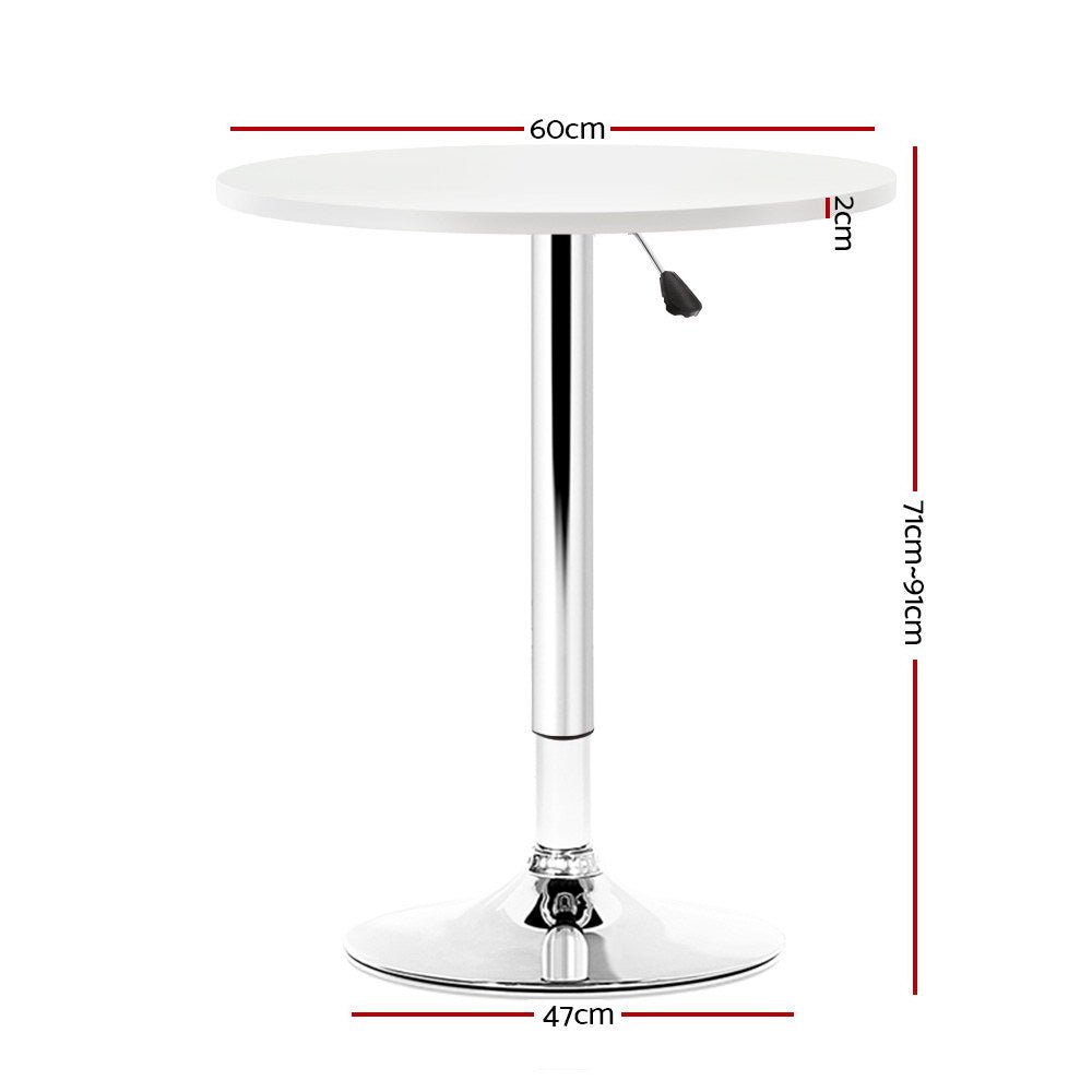 Bar Table Kitchen Tables Swivel Round Metal White - Rivercity House & Home Co. (ABN 18 642 972 209) - Affordable Modern Furniture Australia